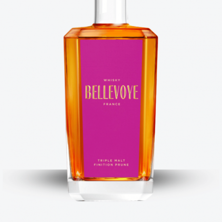 Whisky Bellevoye Prune - Triple Malt Finition Prune - Etiquette