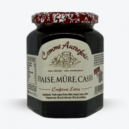 Confiture de Fraise, Mûre, Cassis - Comme Autrefois - Etiquette